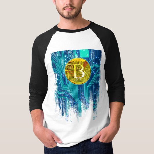 Cryptocurrency Bitcoin en printplaat T-shirt (Voorkant)