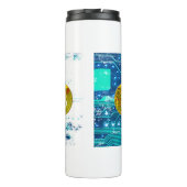 Cryptocurrency Bitcoin en printplaat Thermosbeker (Achterkant)