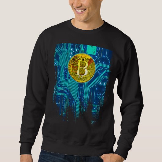 Cryptocurrency Bitcoin en printplaat Trui (Voorkant)
