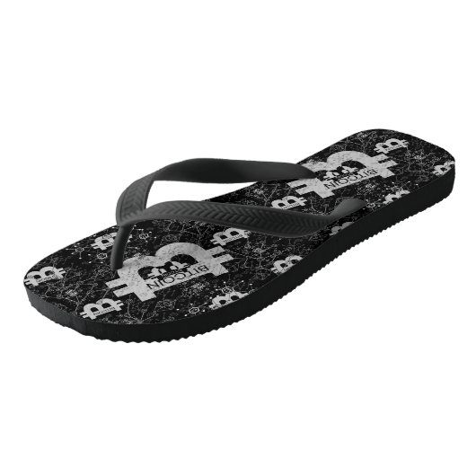 Cryptocurrency Black Money Design Teenslippers (Schuin)