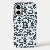 Cryptocurrency blauw patroon Case-Mate iPhone case (Achterkant)