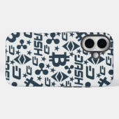 Cryptocurrency blauw patroon Case-Mate iPhone case (Achterkant (horizontaal))