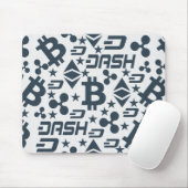 Cryptocurrency blauw patroon muismat (Met muis)