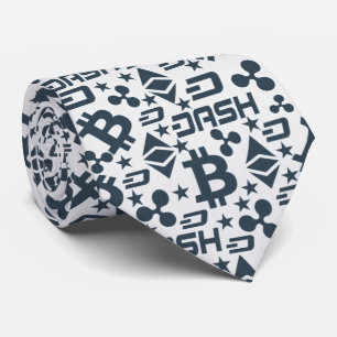 Cryptocurrency blauw patroon stropdas