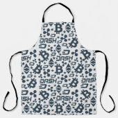 Cryptocurrency Blauw Wit Geld Patroon Schort (Voorkant)