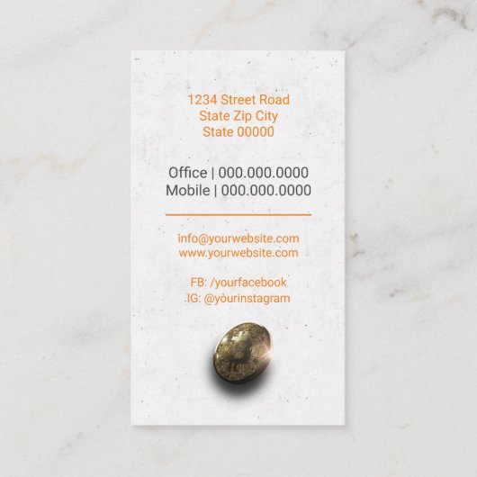 Cryptocurrency Broker Visitekaartje (Achterkant)