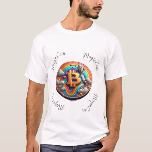 Cryptocurrency funny white t-shirt. t-shirt (Voorkant)