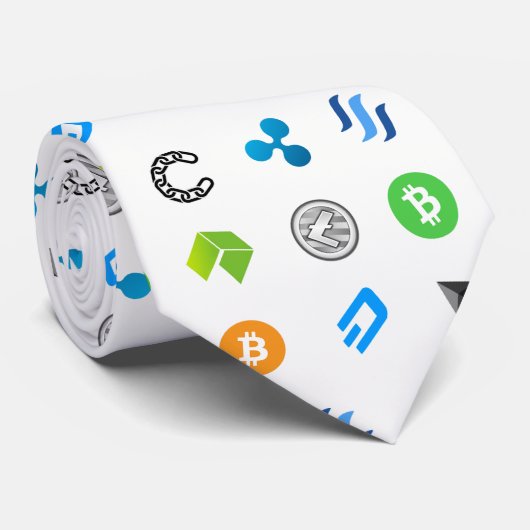 Cryptocurrency Gedekte Stropdas (Opgerold)