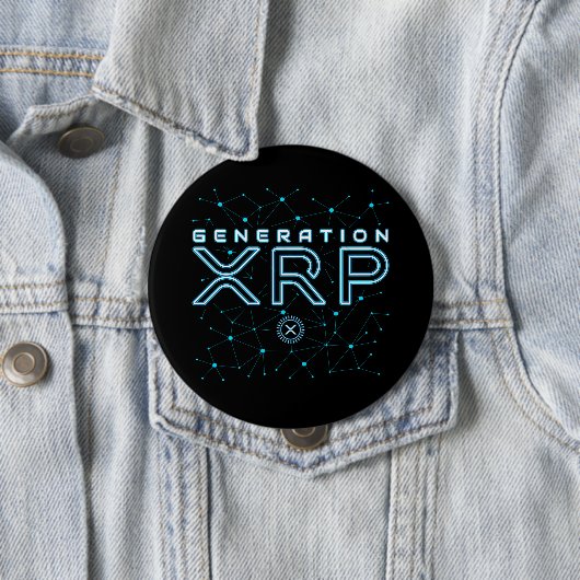 Cryptocurrency Generation XRP Crypto Blockchain Ronde Button 4,0 Cm (In situ)