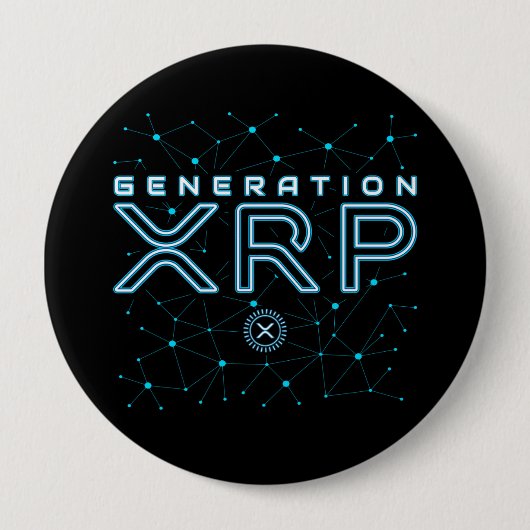 Cryptocurrency Generation XRP Crypto Blockchain Ronde Button 4,0 Cm (Voorkant)