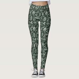 Cryptocurrency groen geldpatroon leggings
