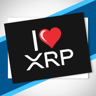 Cryptocurrency I Love XRP Crypto Quote Cute Heart Briefkaart