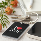 Cryptocurrency I Love XRP Crypto Quote Cute Heart Sleutelhanger (Voorkant Rechts)