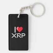Cryptocurrency I Love XRP Crypto Quote Cute Heart Sleutelhanger (achterkant)