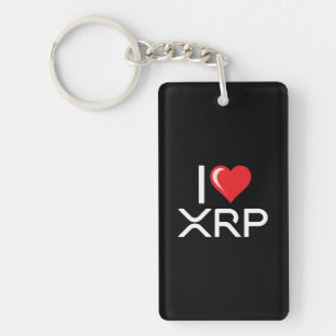 Cryptocurrency I Love XRP Crypto Quote Cute Heart Sleutelhanger