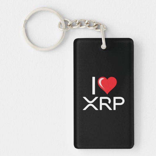Cryptocurrency I Love XRP Crypto Quote Cute Heart Sleutelhanger (Voorkant)