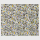 Cryptocurrency Modern Grey Gold Coin Pattern Cadeaupapier (Vlak)