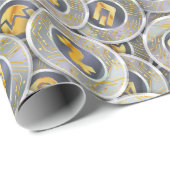 Cryptocurrency Modern Grey Gold Coin Pattern Cadeaupapier (Rol Hoek)
