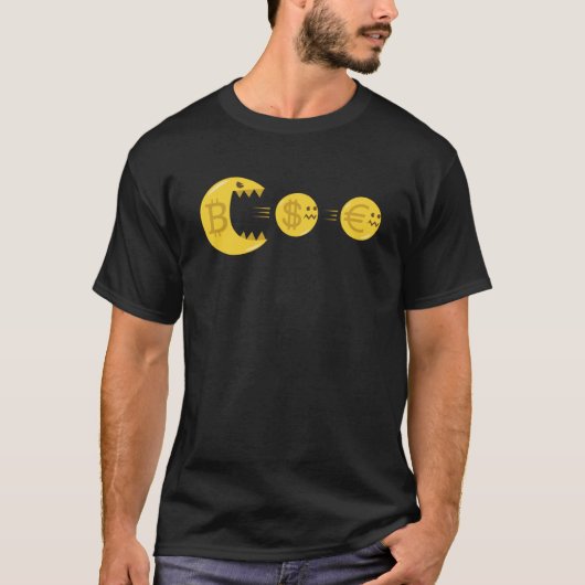 Cryptocurrency Monster Dollar Euro Hunt T-shirt (Voorkant)