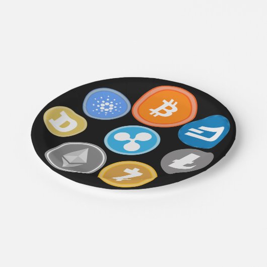 CRYPTOCURRENCY MUNTEN PAPIEREN BORDJE (Gekanteld)