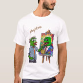Cryptocurrency Pepe funny white t-shirt. T-shirt (Voorkant)