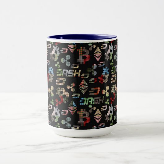 Cryptocurrency regenboog kleurrijk patroon mok (Midden)