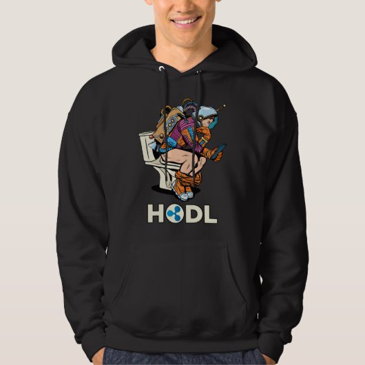 Cryptocurrency Talk Ripple XRP HODL Space Man On T Hoodie (Voorkant)