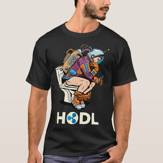 Cryptocurrency Talk Ripple XRP HODL Space Man On T T-shirt (Voorkant)