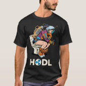 Cryptocurrency Talk Ripple XRP HODL Space Man op T T-shirt (Voorkant)