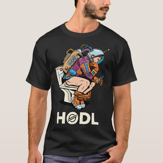 Cryptocurrency Talk Stellar Lumens HODL Space Man  T-shirt (Voorkant)