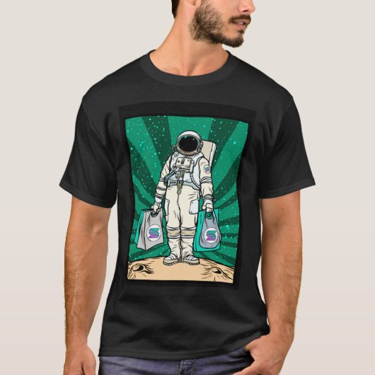 Cryptocurrency Talk To The Moon Solana Space Man T-shirt (Voorkant)