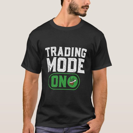 Cryptocurrency Trader Investor "Handelsmodus op" T-shirt (Voorkant)