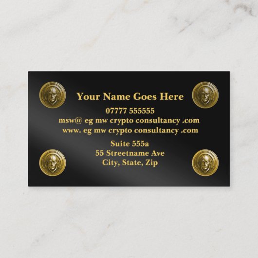 Cryptocurrency Trading Consultant, leer-look Visitekaartje (Achterkant)