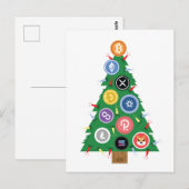 Cryptocurrency-versiering voor kerstbomen briefkaart (Voorkant / Achterkant)