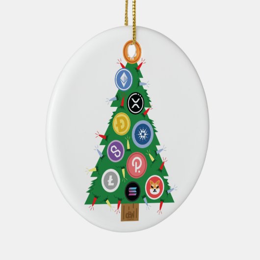 Cryptocurrency-versiering voor kerstbomen keramisch ornament (Rechts)