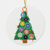Cryptocurrency-versiering voor kerstbomen keramisch ornament (Voorkant)