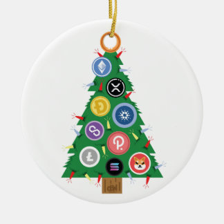 Cryptocurrency-versiering voor kerstbomen keramisch ornament