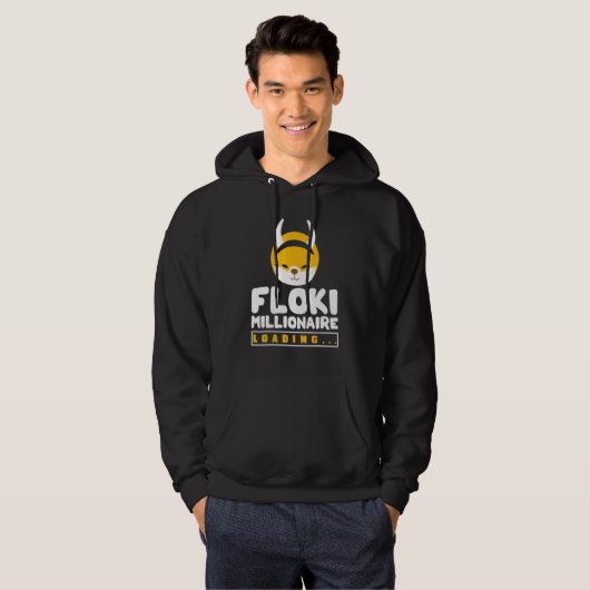 Cryptocurrency voor mannen Floki Crypto Million Hoodie (Voorkant volledig)
