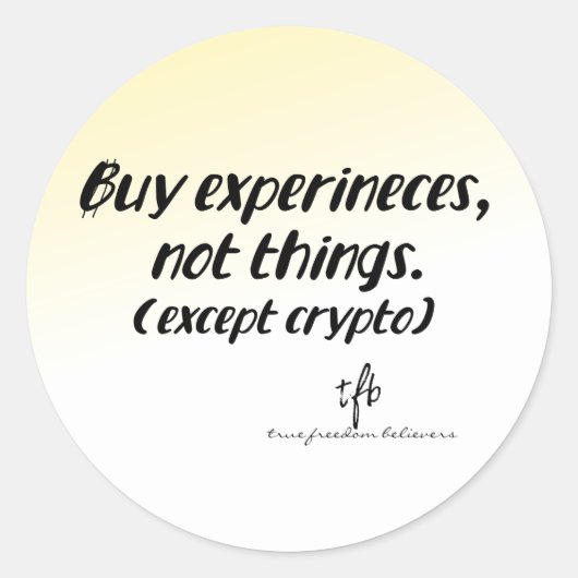 Cryptocurrency vs. Things Gold Tint Ronde Sticker (Voorkant)