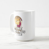 Cryptocurrency wil de dokoetskoetsdienst in de kof koffiemok (Voorkant links)