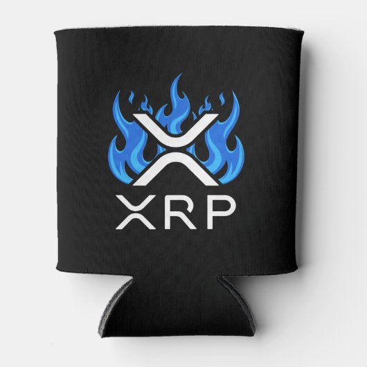 Cryptocurrency XRP Crypto Blue Flames Fire Melt Blikjeskoeler (Voorkant)