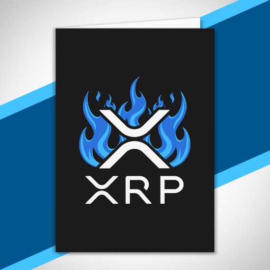 Cryptocurrency XRP Crypto Blue Flames Fire Melt Kaart