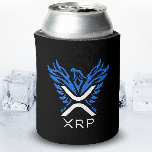Cryptocurrency XRP Crypto Logo Blue Rising Phoenix Blikjeskoeler