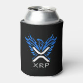 Cryptocurrency XRP Crypto Logo Blue Rising Phoenix Blikjeskoeler (Blikje Voorkant)