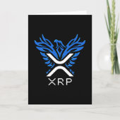 Cryptocurrency XRP Crypto Logo Blue Rising Phoenix Kaart (Voorkant)