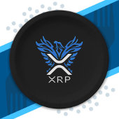 Cryptocurrency XRP Crypto Logo Blue Rising Phoenix Papieren Bordje