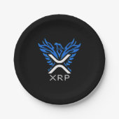 Cryptocurrency XRP Crypto Logo Blue Rising Phoenix Papieren Bordje (Voorkant)