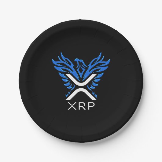 Cryptocurrency XRP Crypto Logo Blue Rising Phoenix Papieren Bordje (Voorkant)