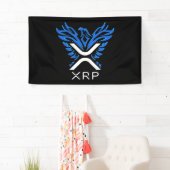Cryptocurrency XRP Crypto Logo Blue Rising Phoenix Spandoek (Insitu)