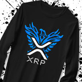 Cryptocurrency XRP Crypto Logo Blue Rising Phoenix T-shirt